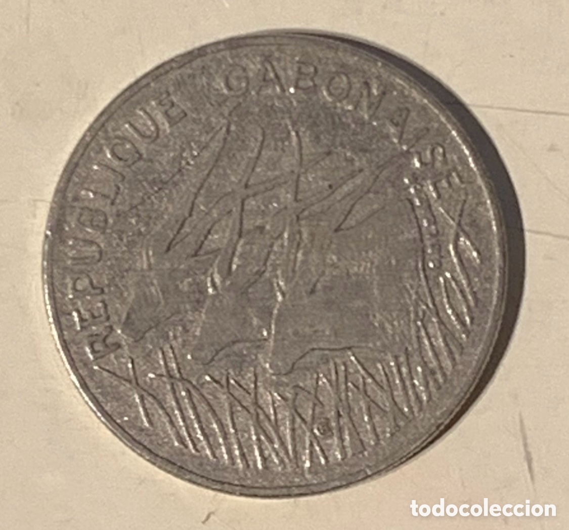 Monedas antiguas de &Aacute;frica: Moneda. Banque C&eacute;ntrale. Republique Gabonaise. GBL BAZOR. 100 Francs. 1984.