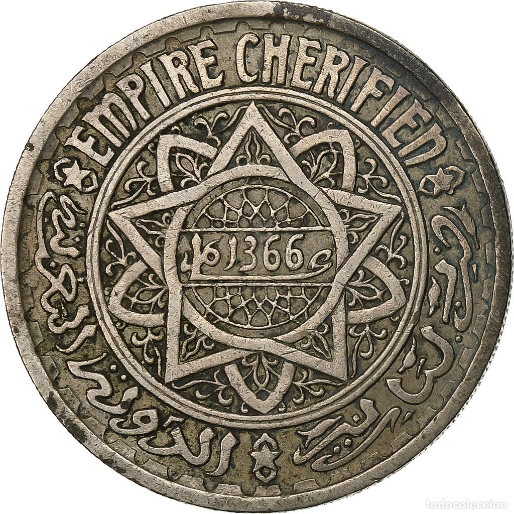 Monedas antiguas de &Aacute;frica: [#198011] Marruecos, Mohammed V, 20 Francs, AH 1366/1946, Paris, Cobre - n&iacute;quel, MBC