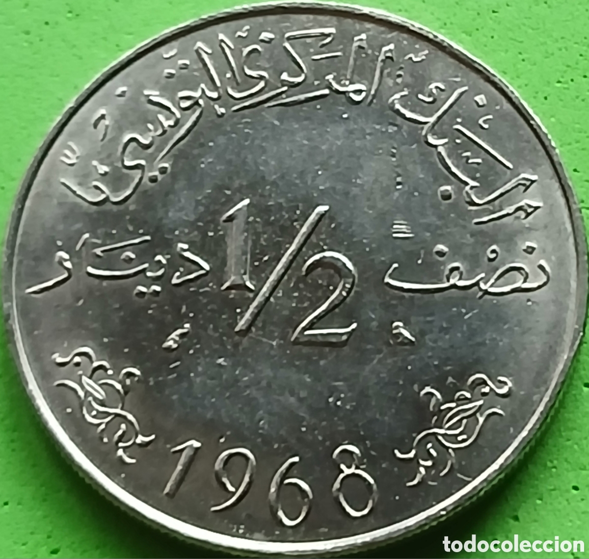 Monedas antiguas de &Aacute;frica: T&uacute;nez &frac12; dinar 1968 km#291