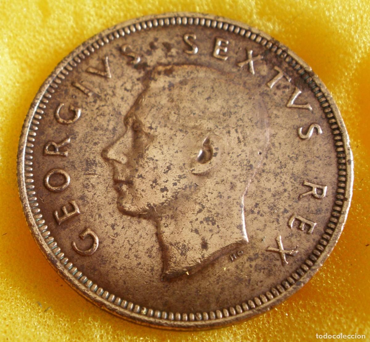 Monedas antiguas de &Aacute;frica: MONEDA 1 PENIQUE 1952 SUD&Aacute;FRICA - JORGE VI (&Uacute;LTIMO A&Ntilde;O) - EL BARCO FUNDACIONAL