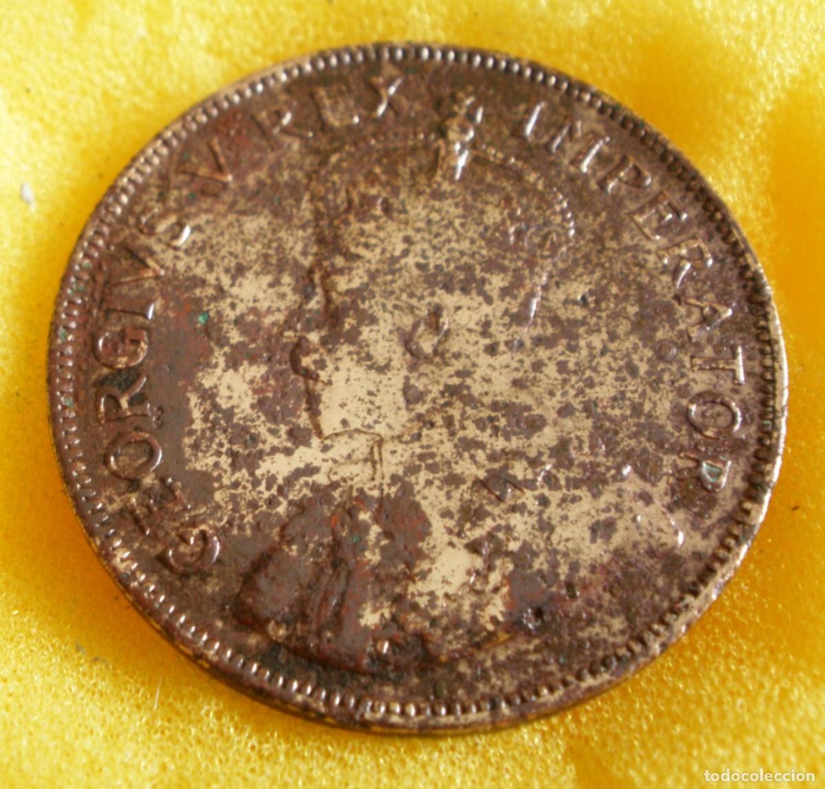 Monedas antiguas de &Aacute;frica: 1 PENNY 1934 SUD&Aacute;FRICA - GEORGE V REX IMPERATOR - BARCO DROMEDARIS (KM#14.3)