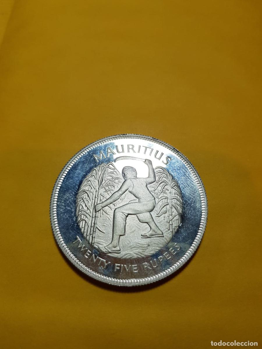 Monedas antiguas de &Aacute;frica: ISLA MAURICIO-25 RUPIAS-1977-PLATA