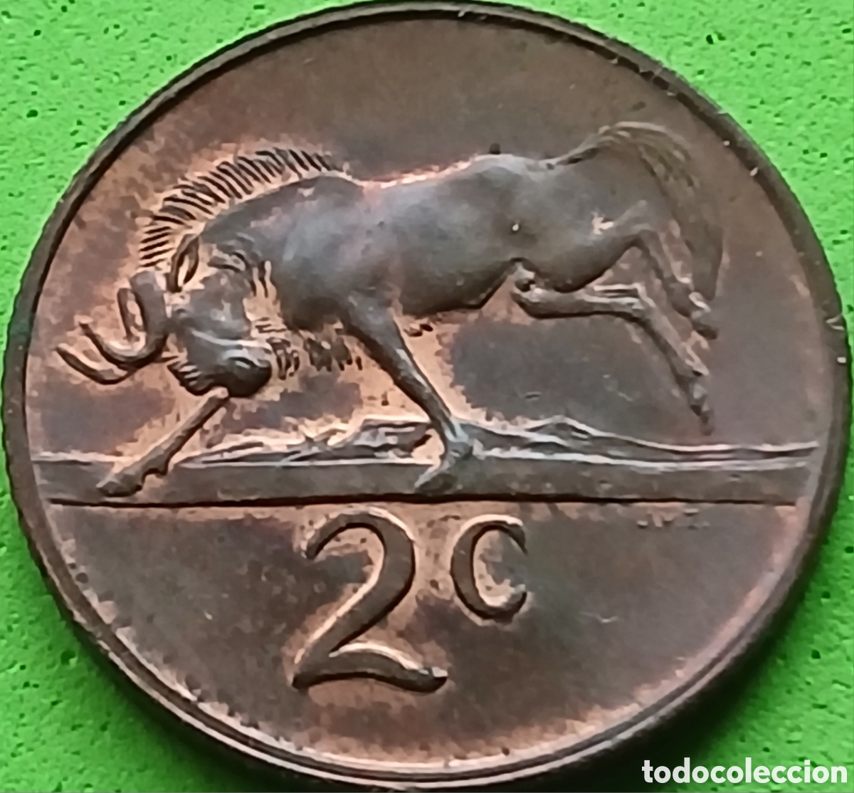 Monedas antiguas de &Aacute;frica: Suid &Aacute;frika 2 cents 1969 km#66.2