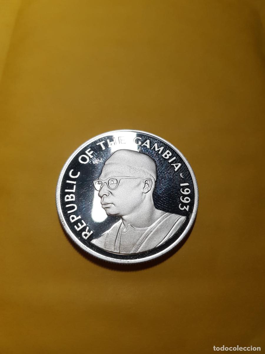 Monedas antiguas de &Aacute;frica: GAMBIA-20 DALASIS-1993-PLATA-1 ONZA