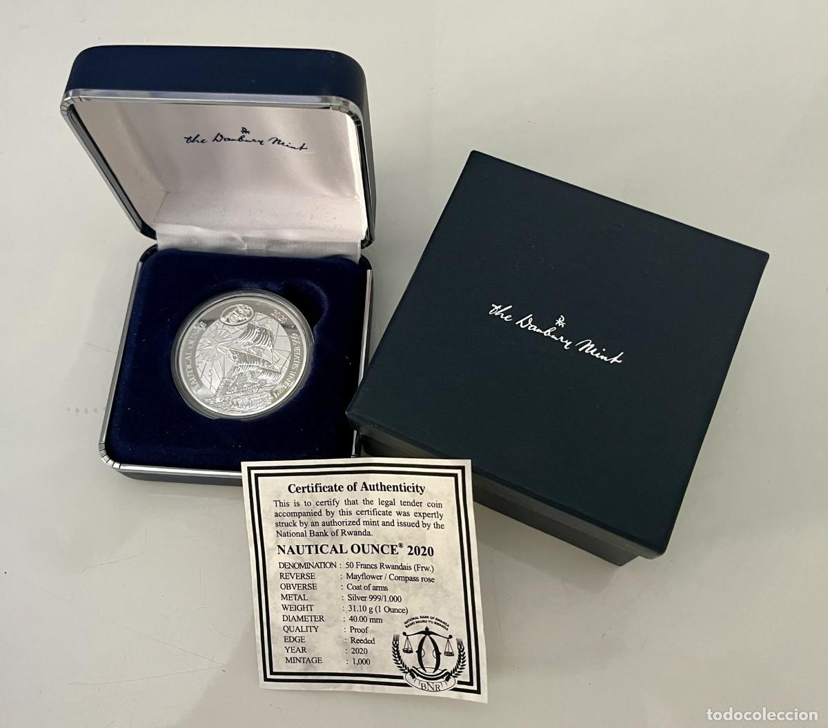 Monedas antiguas de &Aacute;frica: 50 Francos Ruanda, 2020. Onza de Plata.