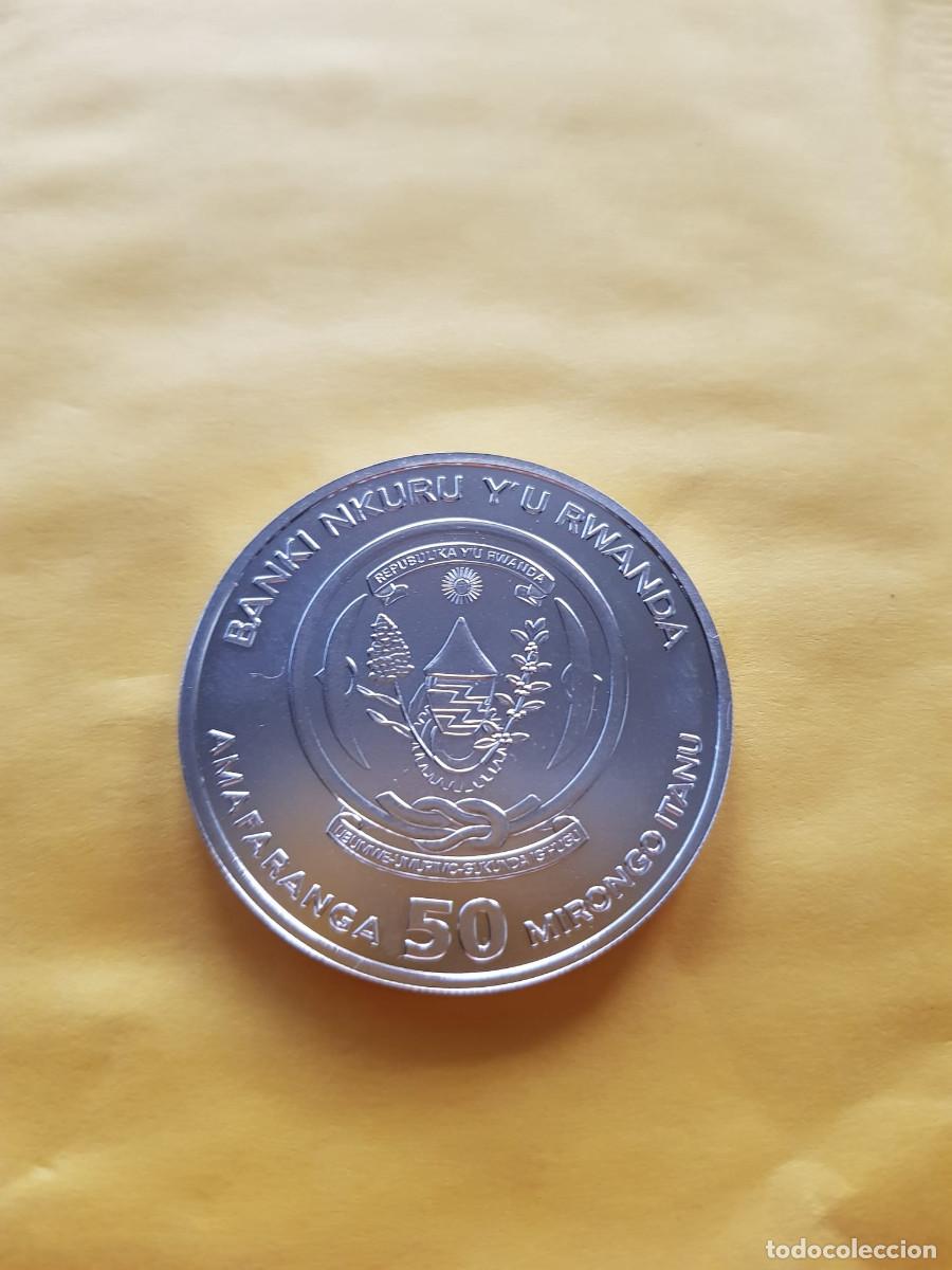 Monedas antiguas de &Aacute;frica: RUANDA-50 MIRONGO ITANU-2022-PLATA 999-1 ONZA
