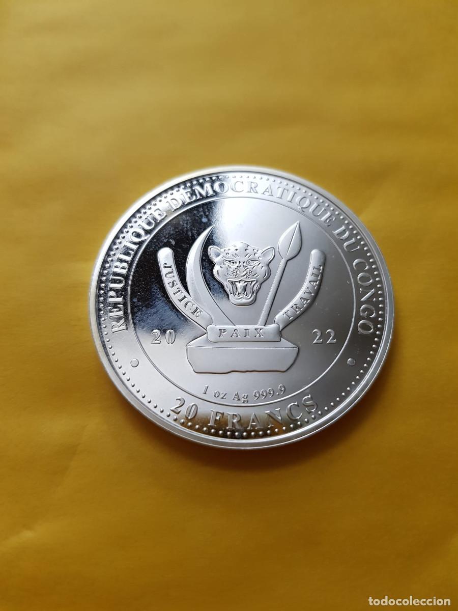 Monedas antiguas de &Aacute;frica: REPUBLICA DEMOCRATICA DEL CONGO-20 FRANCOS-2022-PLATA 999-1 ONZA