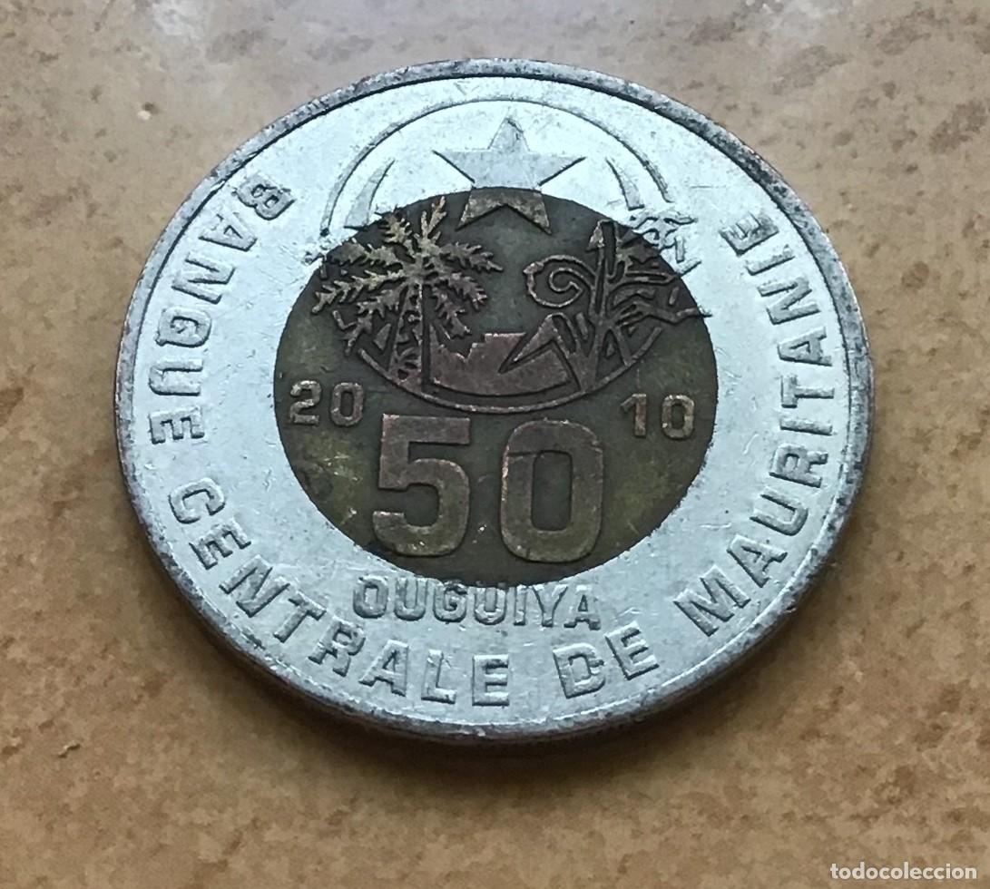 Monedas antiguas de &Aacute;frica: 50 ouguiya de Mauritania. A&ntilde;o 2010