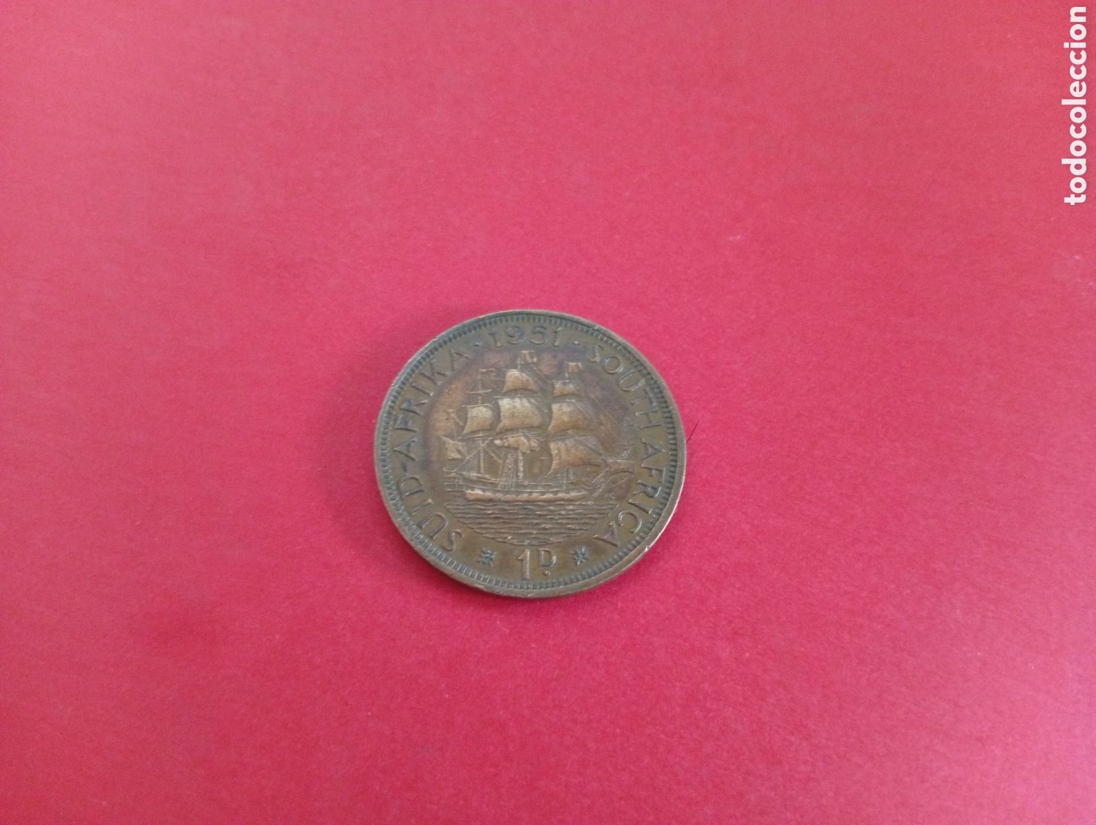 Monedas antiguas de &Aacute;frica: 1 penique de Sud&aacute;frica 1951