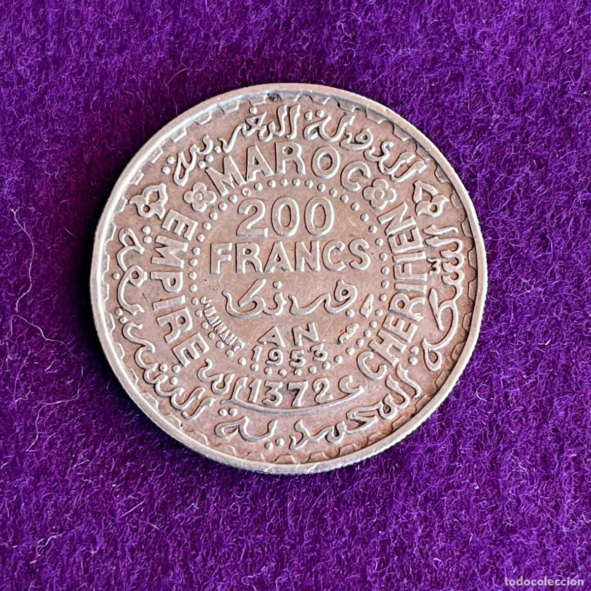 Monnaies anciennes d'Afrique: MONEDA DE PLATA DE MARRUECOS. 200 FRANCOS. 1953. MOHAMMED V. 8 GR. ORIGINAL.