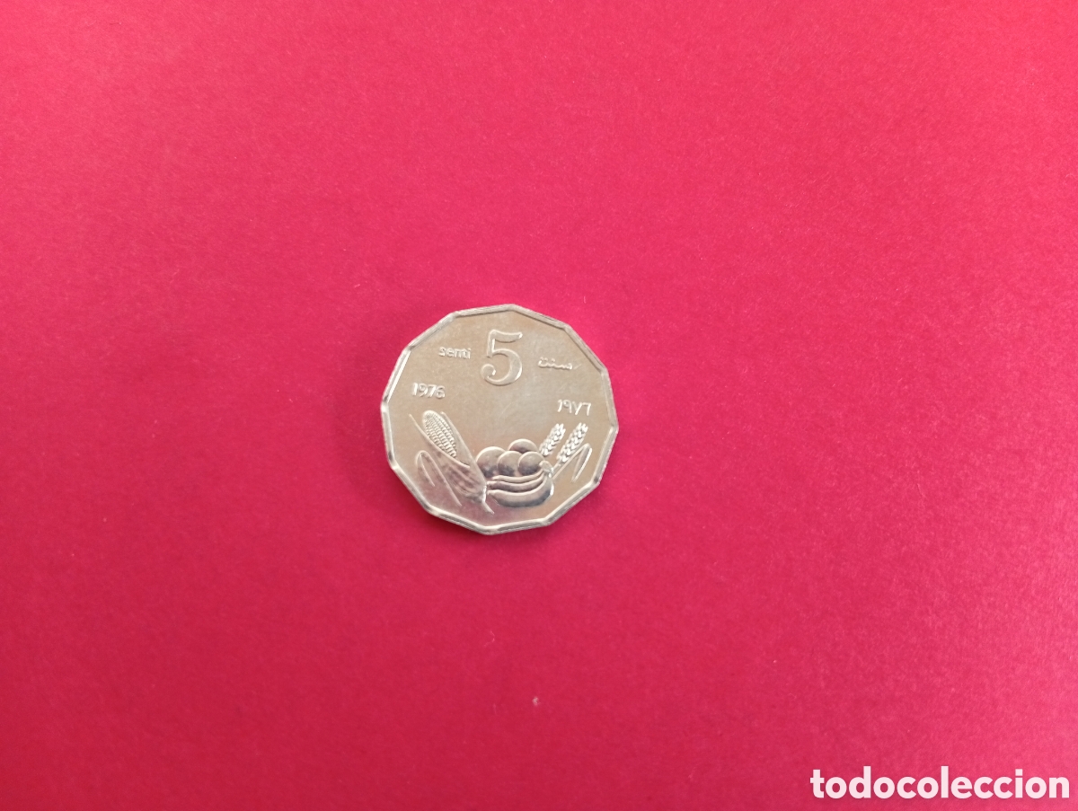 Monedas antiguas de &Aacute;frica: 5 senti de Somalia 1976