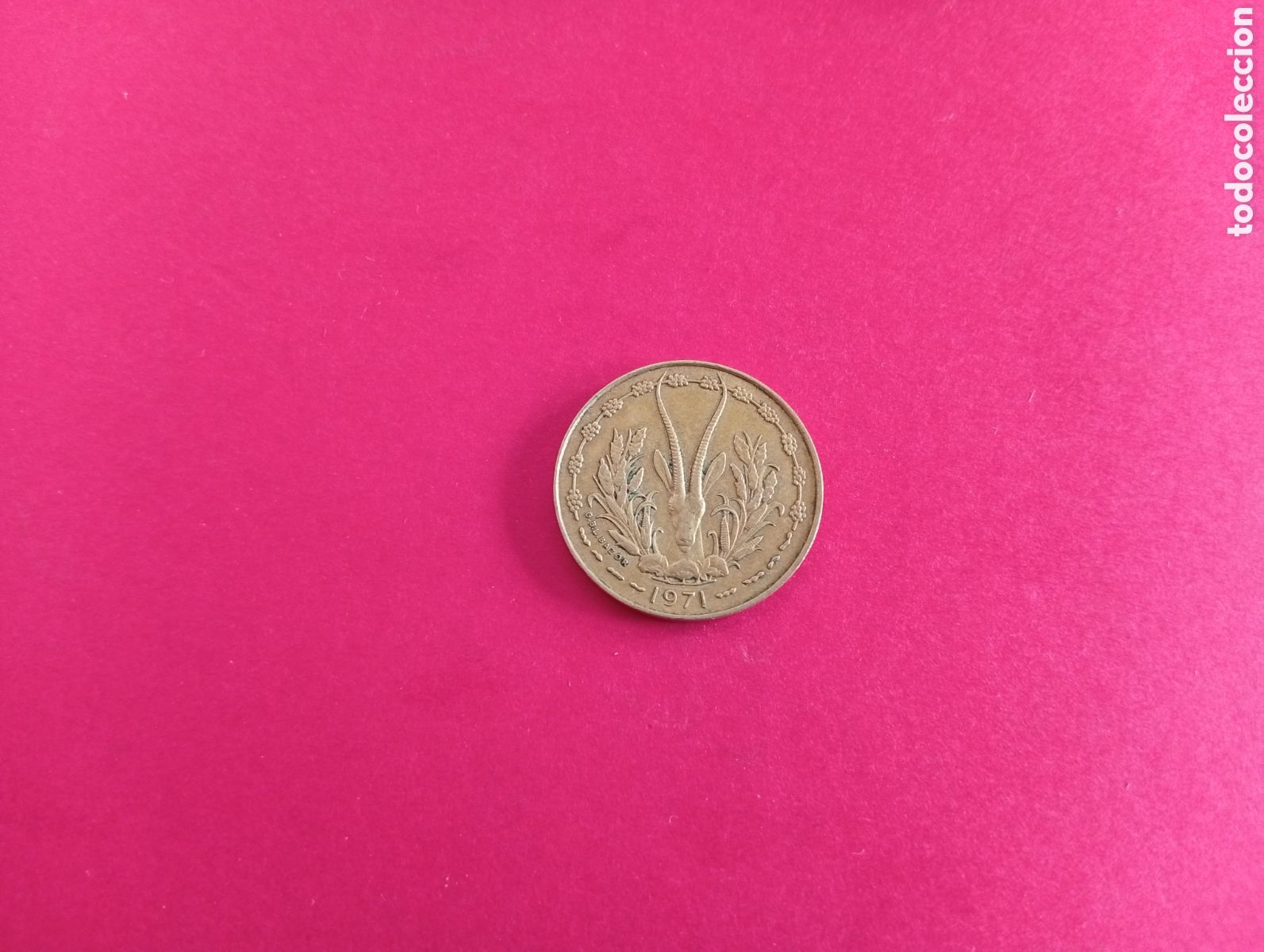 Monedas antiguas de &Aacute;frica: 10 francos &Aacute;frica Oeste 1971