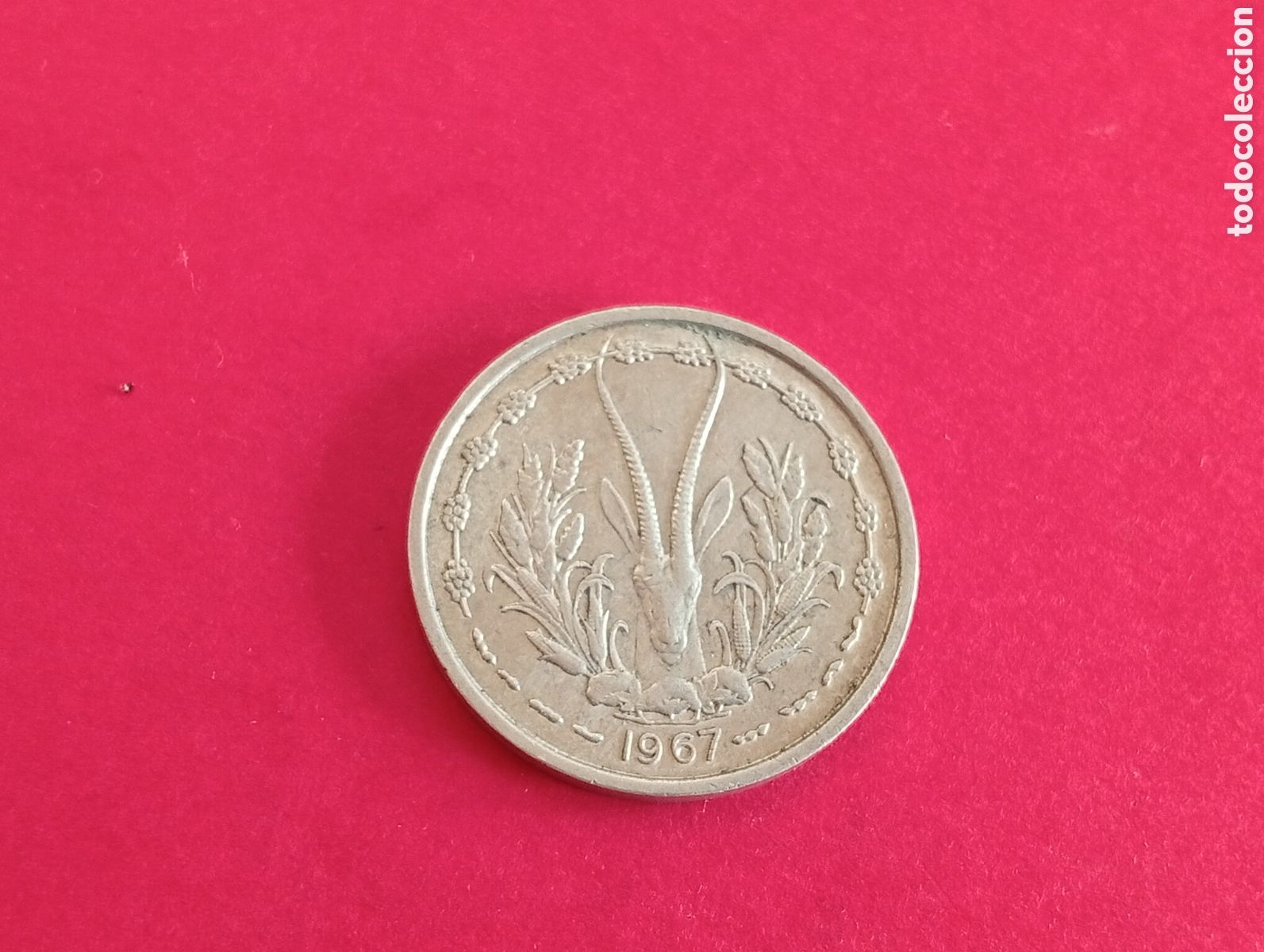 Monedas antiguas de &Aacute;frica: 1 franco &Aacute;frica Oeste 1967