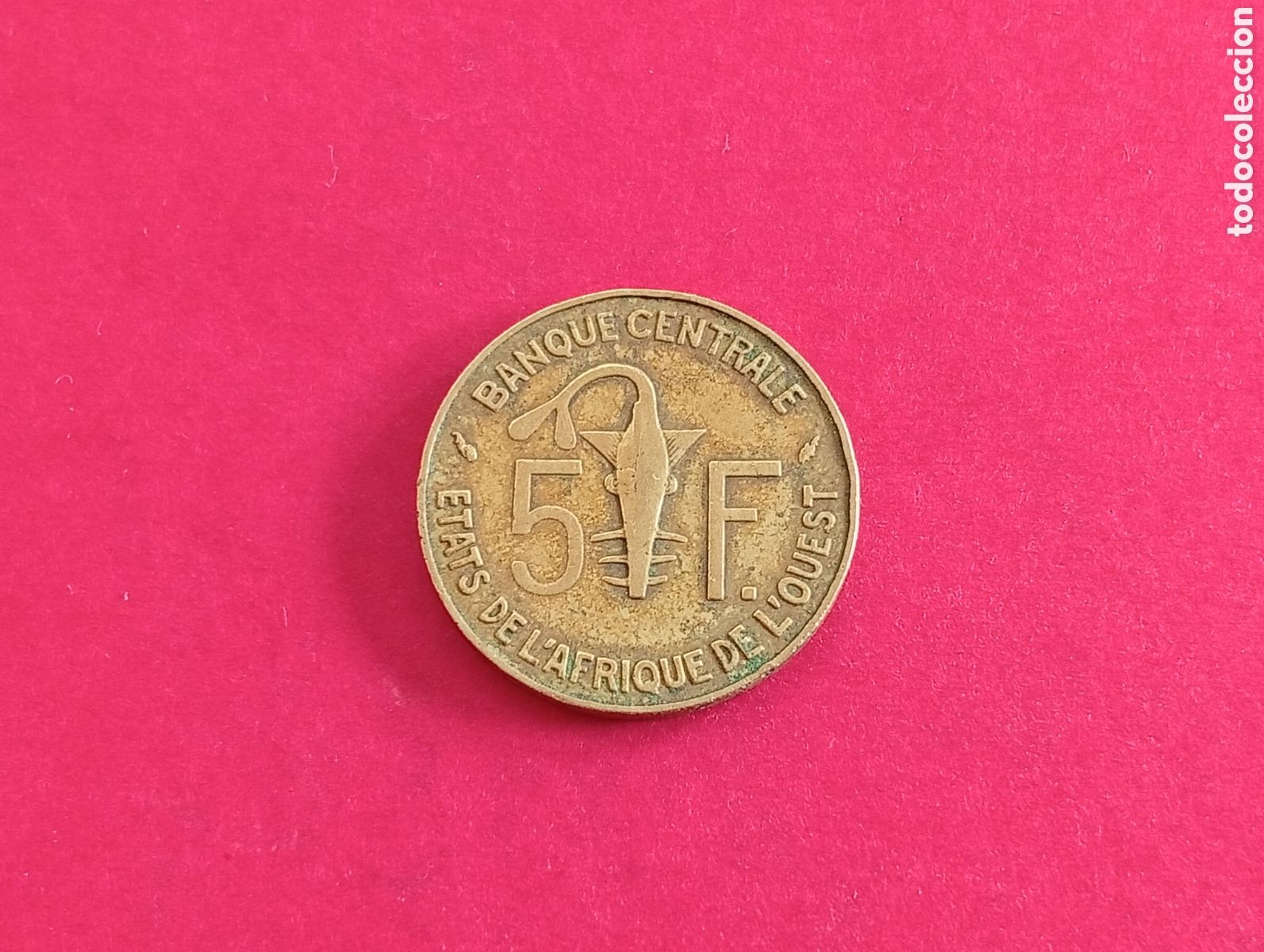 Monedas antiguas de &Aacute;frica: 5 francos &Aacute;frica Oeste 1976