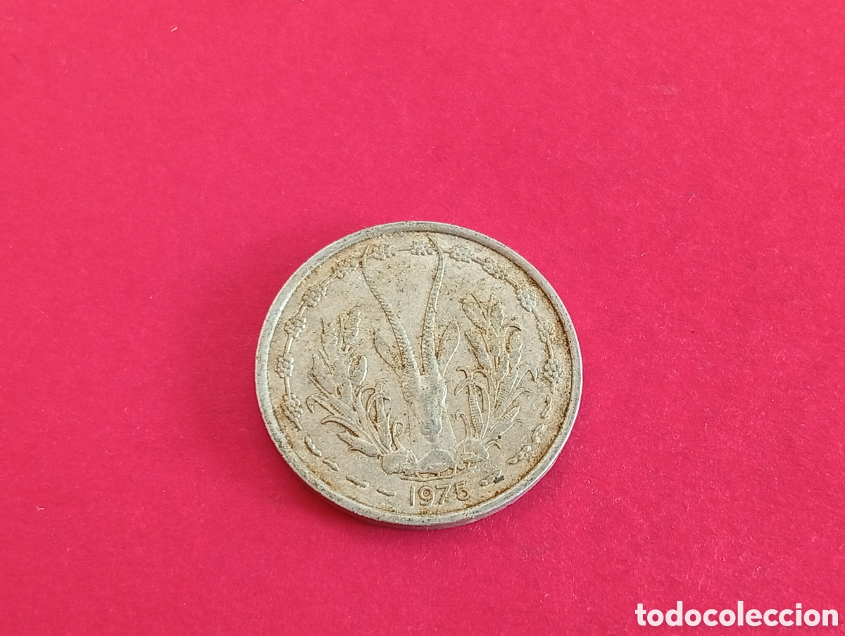 Monedas antiguas de &Aacute;frica: 1 franco &Aacute;frica Oeste 1975