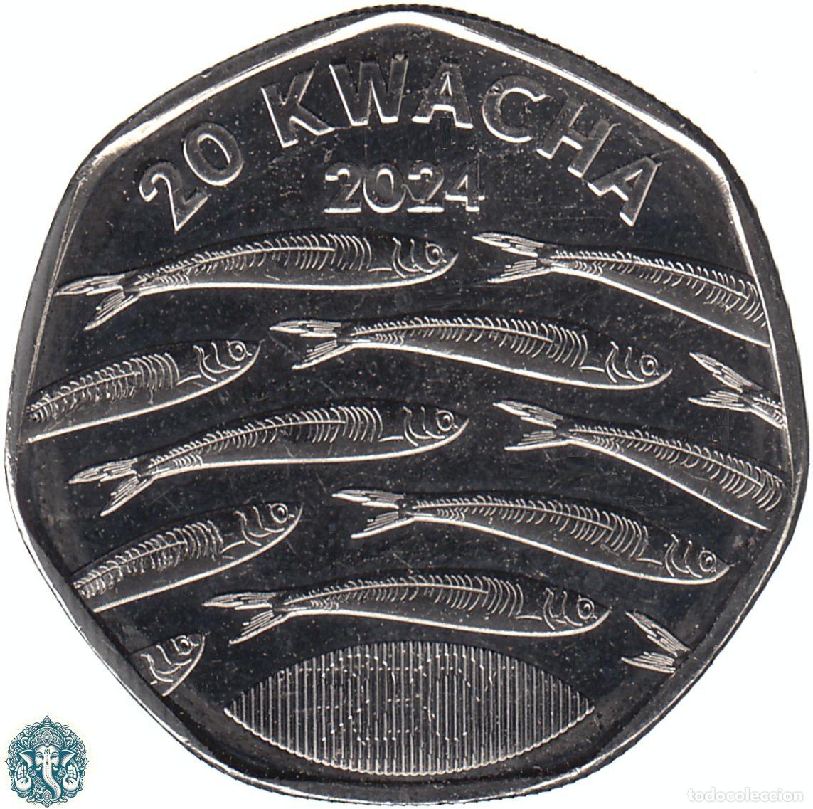 Monedas antiguas de &Aacute;frica: MALAUI 20 Kwacha 2024 Pez Bonya KM#- MALAWI