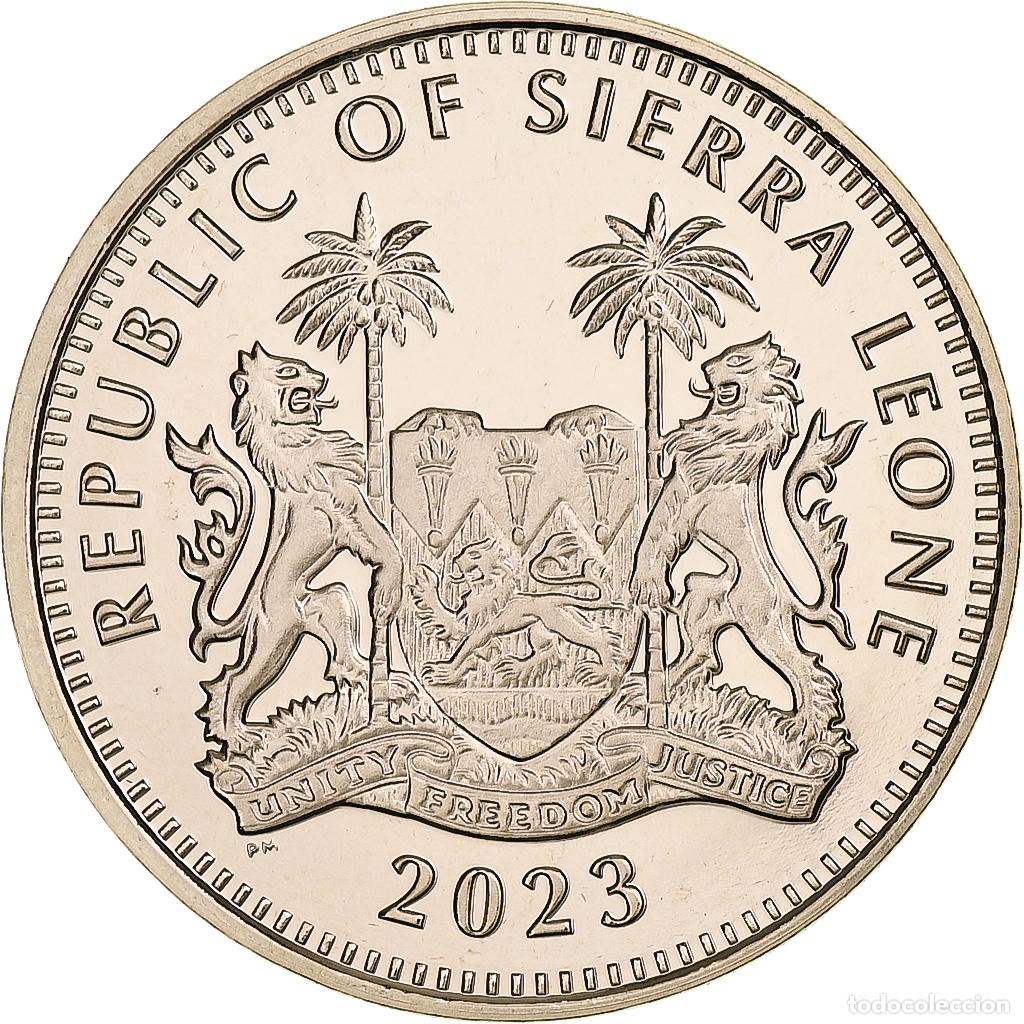 Monedas antiguas de &Aacute;frica: [#1306816] Sierra Leona, Dollar, Rhinoc&eacute;ros, 2023, Pobjoy Mint, Virenium, SC