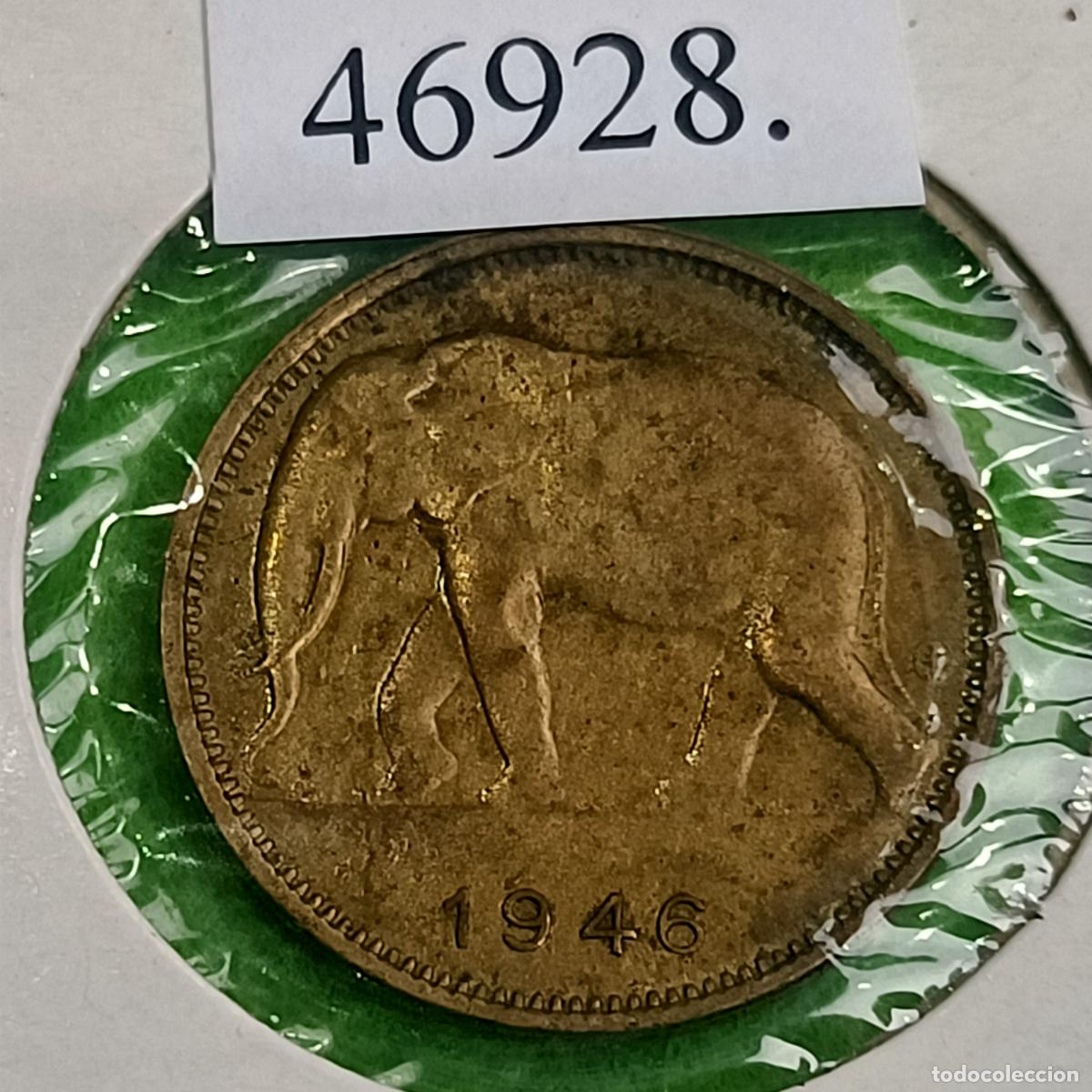 Monedas antiguas de &Aacute;frica: Congo Belga, 1 franco 1946