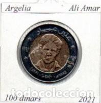 Monedas antiguas de &Aacute;frica: ARGELIA 2021, 100 DINARS, BIMETALICA, ALI AMAR, SC, 2 FOTOS