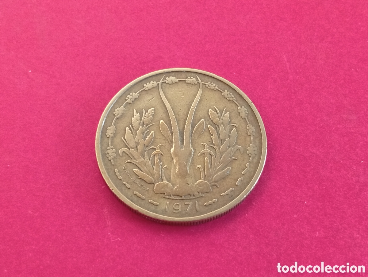 Monedas antiguas de &Aacute;frica: 25 francos &Aacute;frica Oeste 1971