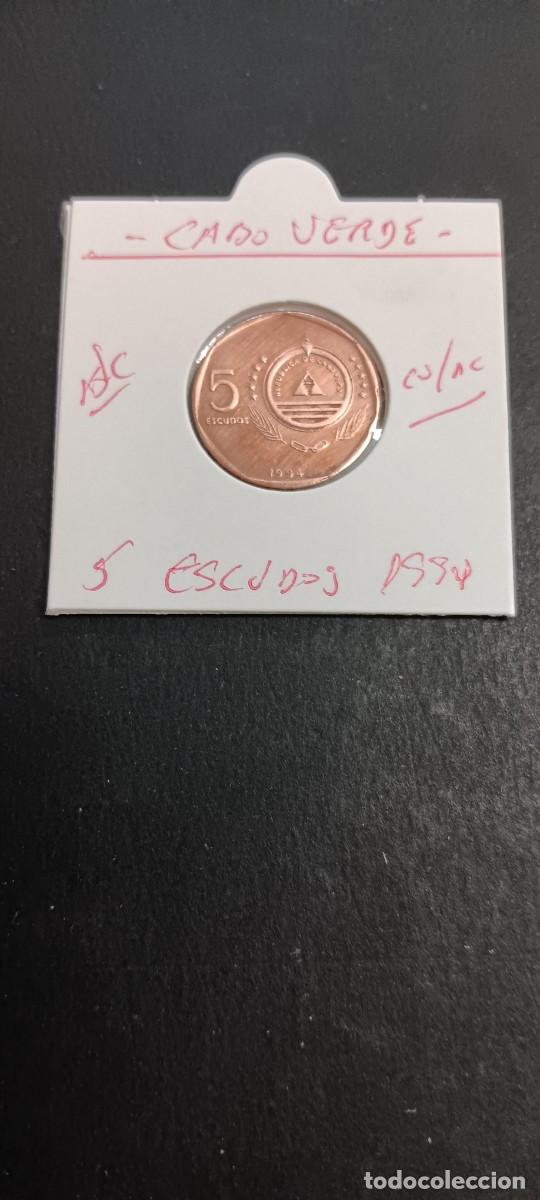 Monedas antiguas de &Aacute;frica: CABO VERDE 5 ESCUDOS 1994 BC KM=36 (COBRE-ACERO)SAILBOAT BELMIRA