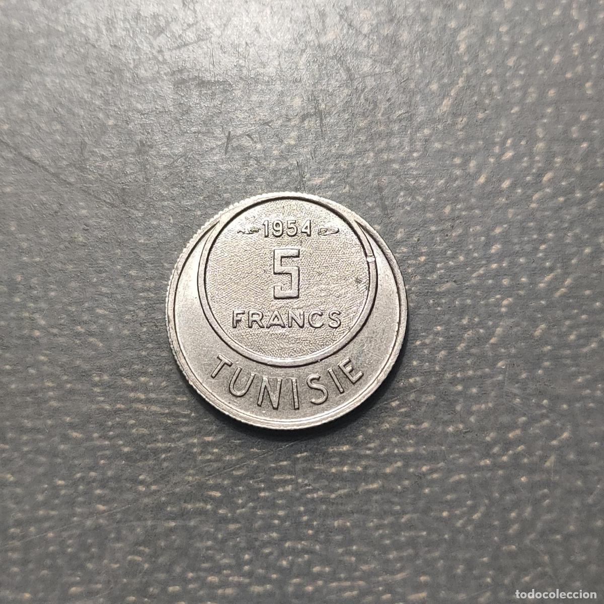 Monedas antiguas de &Aacute;frica: TUNEZ TUNISIA 5 FRANCS 5 FRANCOS 1954 EBC/EBC+