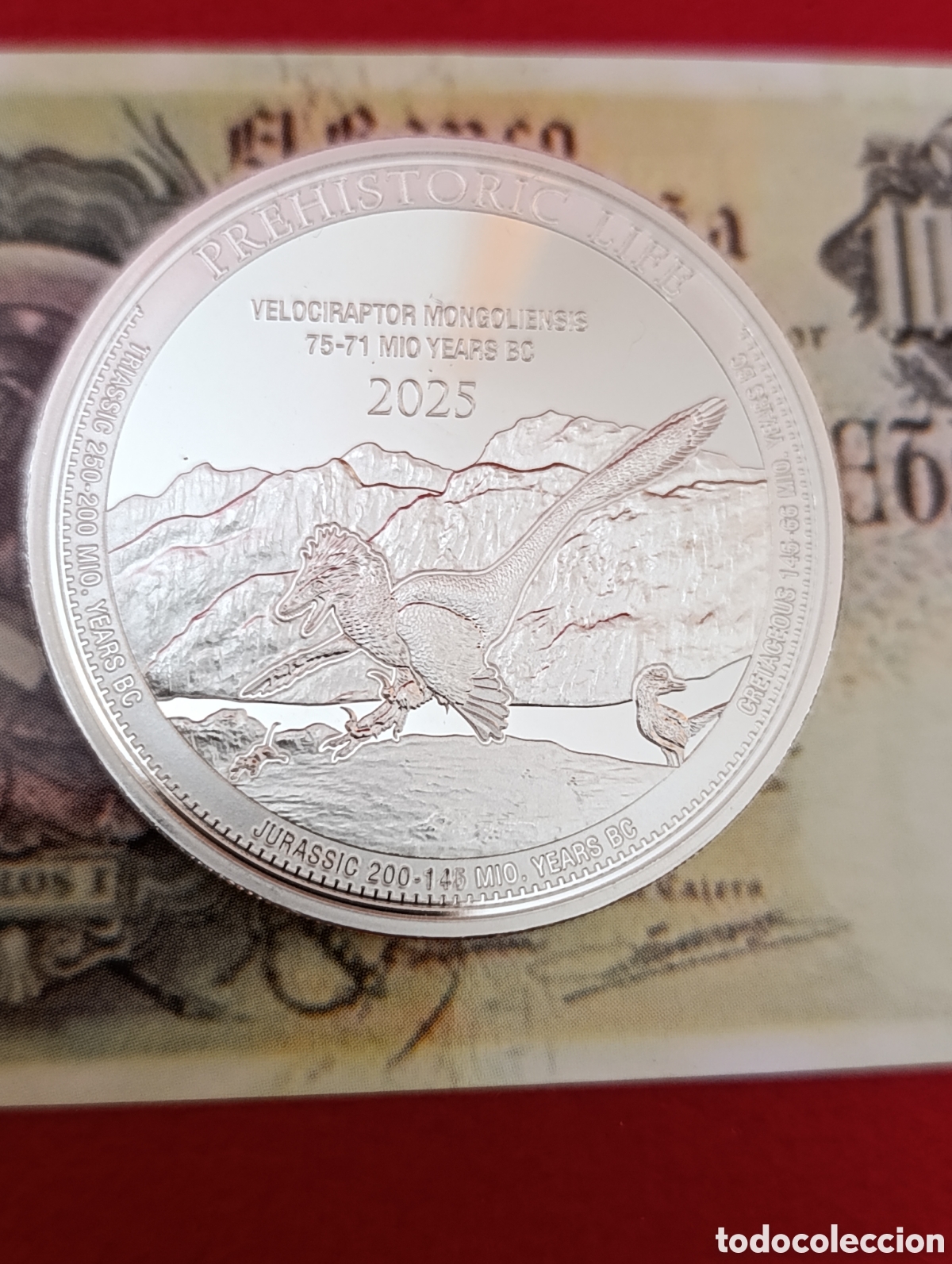 Monete antiche di Africa: Moneda Prehist&oacute;rica 2025 &ndash; Velociraptor Mongoliensis (&rdquo;LOTE 9&rdquo;)