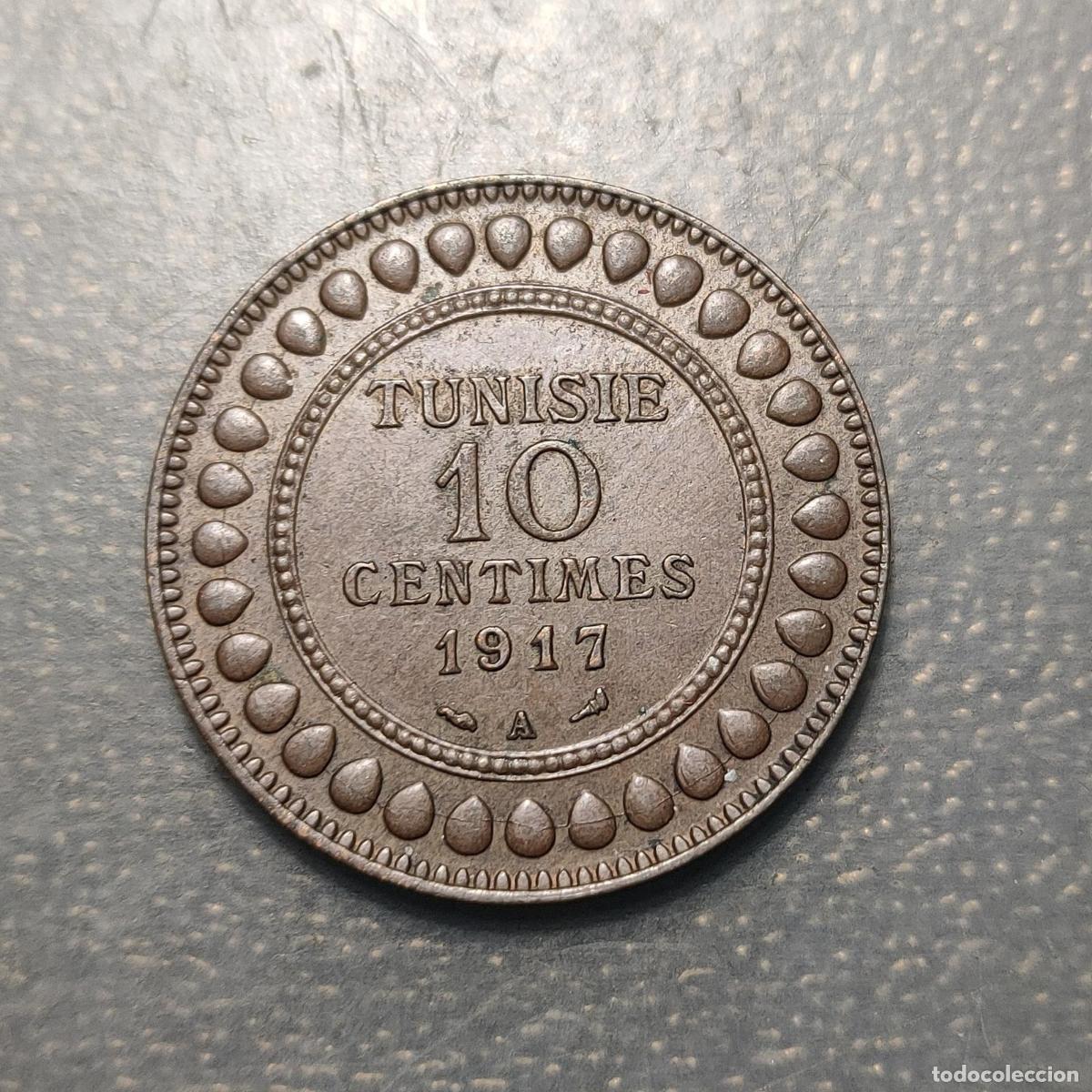 Monedas antiguas de &Aacute;frica: TUNEZ TUNISIA 10 CENTIMES 1917 A EBC
