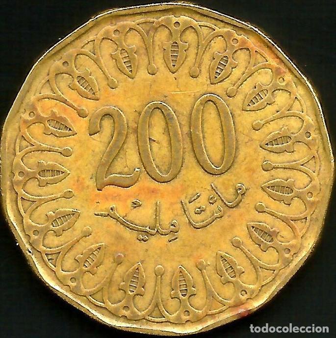 Monedas antiguas de &Aacute;frica: TUNEZ 2013 - 200 MILIM - KM 509 - CIRCULADA