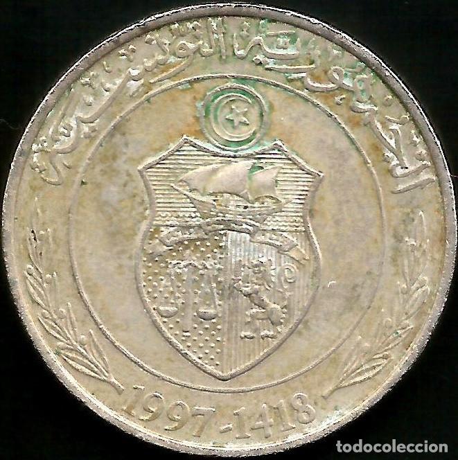 Monedas antiguas de &Aacute;frica: TUNEZ 1997 - F.A.O. - 1 DINAR - KM 347 - CIRCULADA