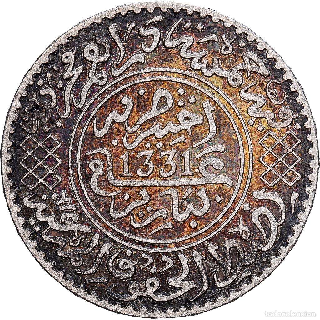 Monedas antiguas de &Aacute;frica: [#1167653] Marruecos, Yusuf, 1/2 Rial, 5 Dirhams, AH 1331/1913, bi-Bariz, Plata, MBC, KM:32