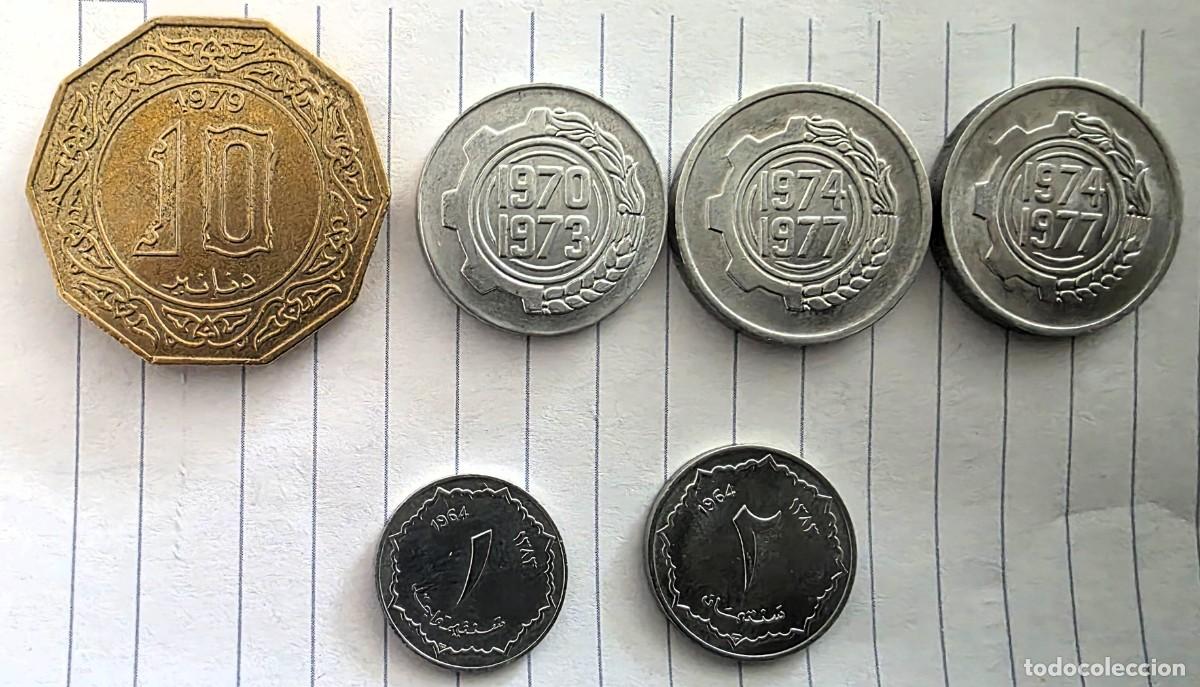 Monedas antiguas de &Aacute;frica: LOTE 6 MONEDAS DE ARGELIA A&Ntilde;OS 1964 1970 1974 1979
