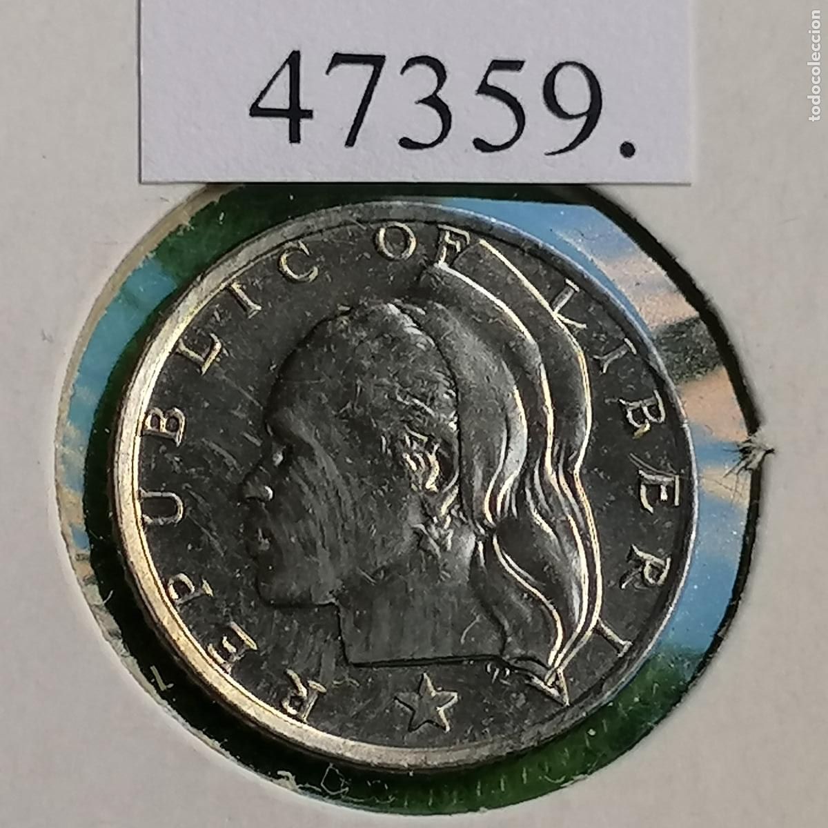 Monedas antiguas de &Aacute;frica: Liberia 10 c&eacute;ntimos 1977
