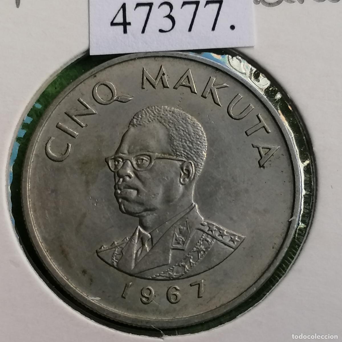 Monedas antiguas de &Aacute;frica: Congo 5 makuta 1967. - Foto 1