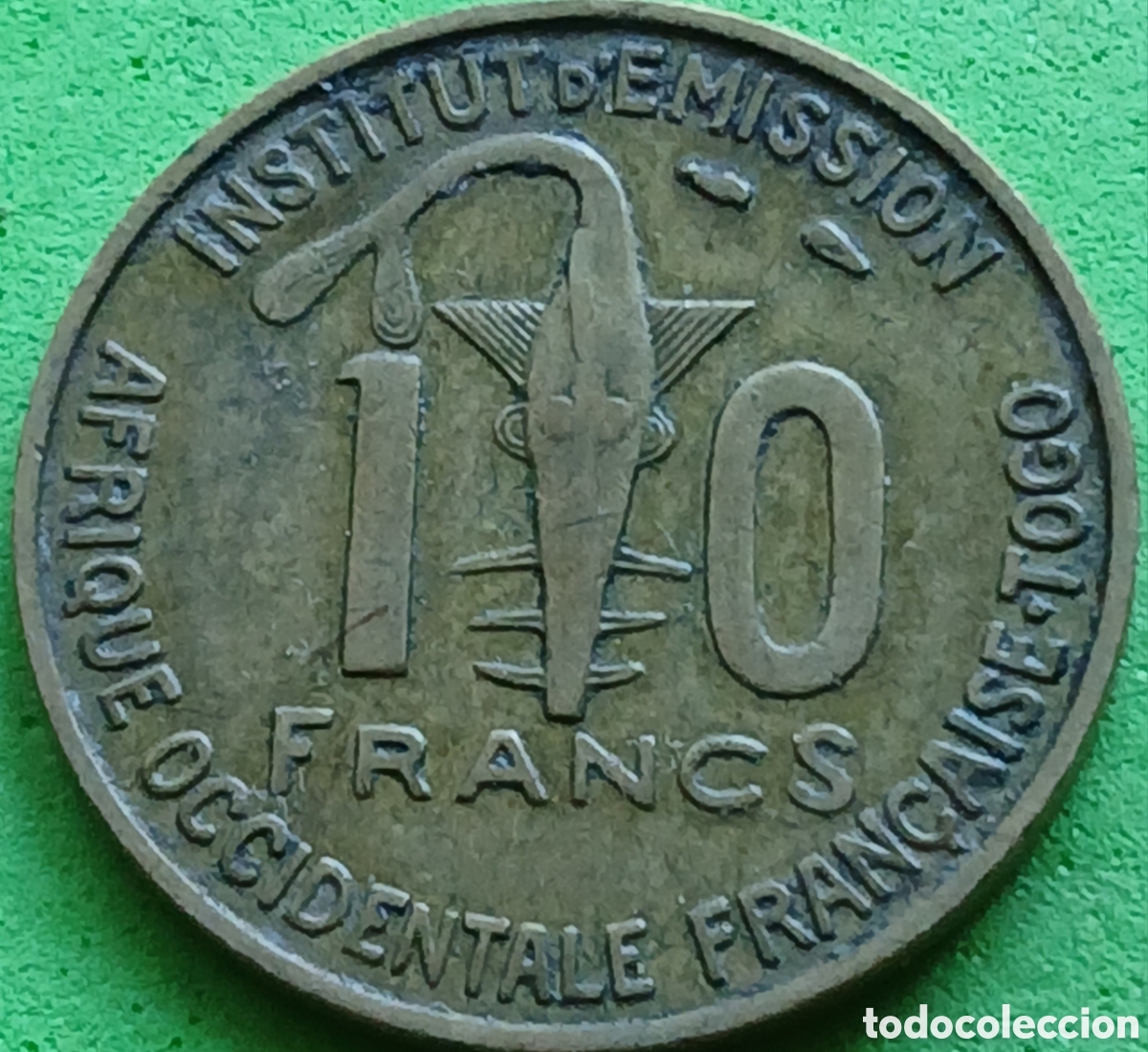 Monedas antiguas de &Aacute;frica: &Aacute;frica Occidental Francesa (Togo) 10 francos 1857 km#8