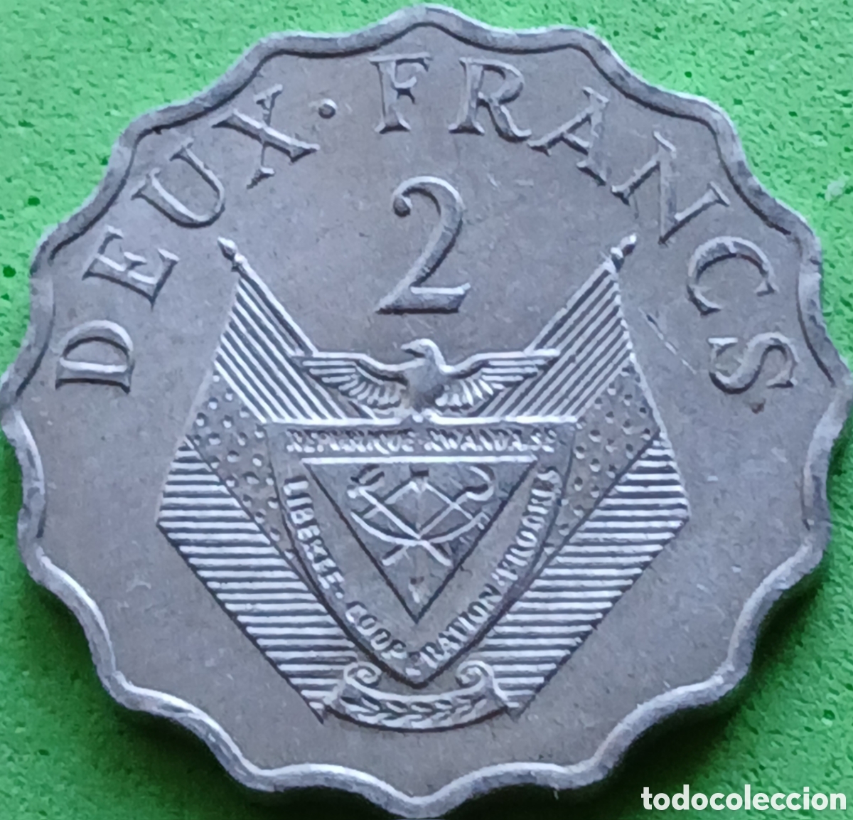 Monedas antiguas de &Aacute;frica: Ruanda 2 francos 1970 km#10 FAO