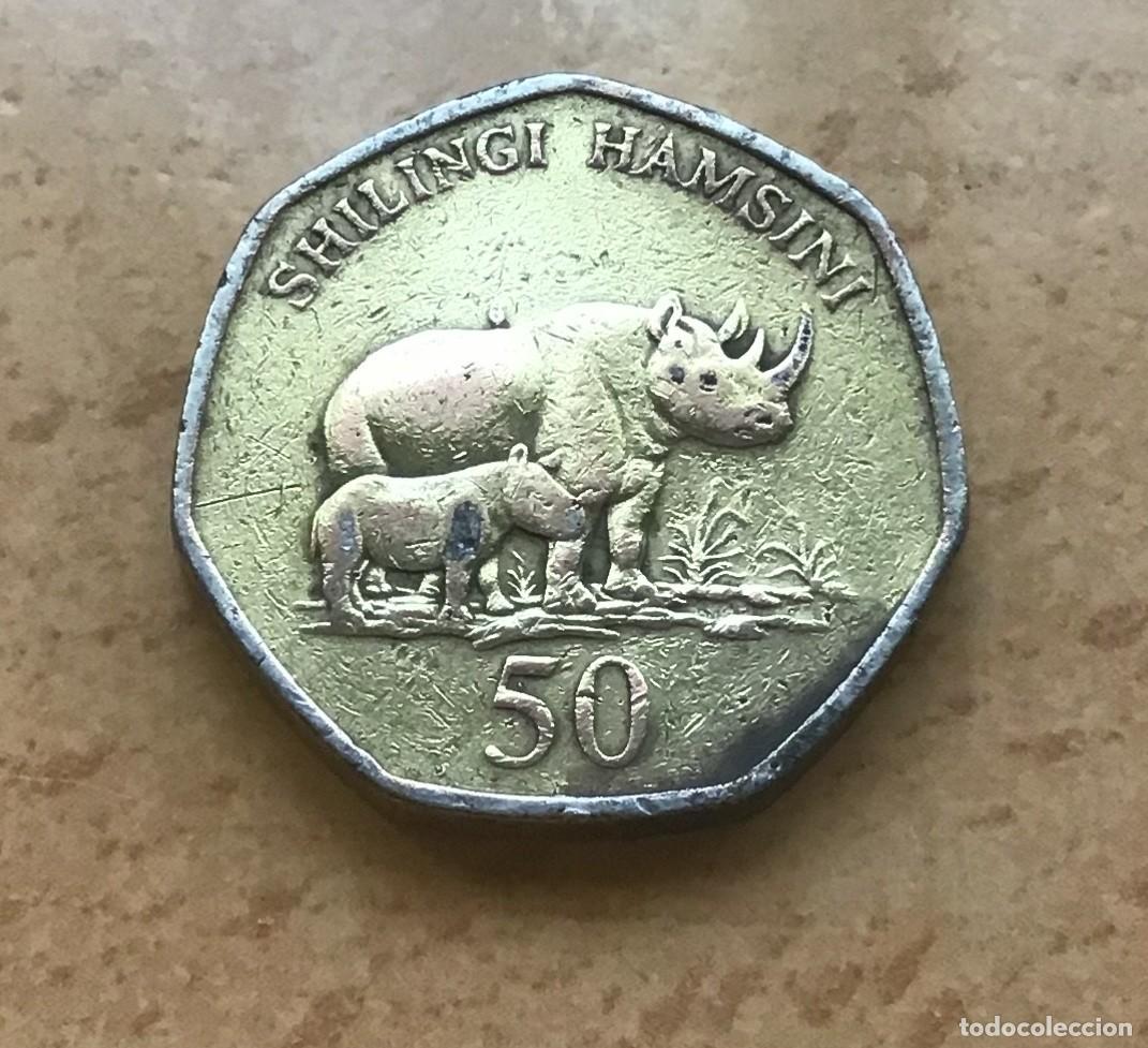 Monedas antiguas de &Aacute;frica: 50 chelines de Tanzania. A&ntilde;o 1996