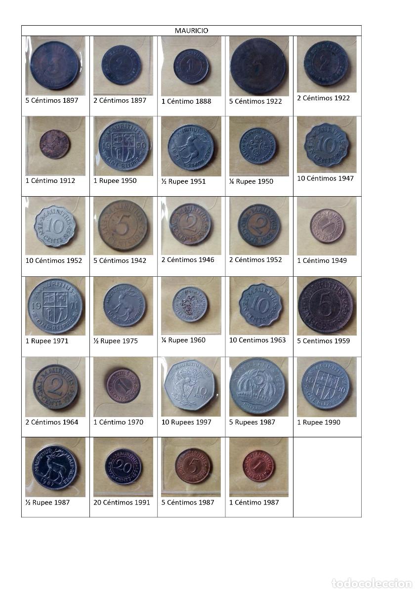 Monedas antiguas de &Aacute;frica: Colecci&oacute;n de 29 monedas de Mauricio muy bien conservadas
