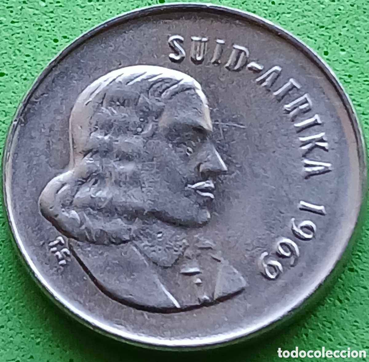 Monedas antiguas de &Aacute;frica: Suid &Aacute;frika 5 cents 1969 km#67.2