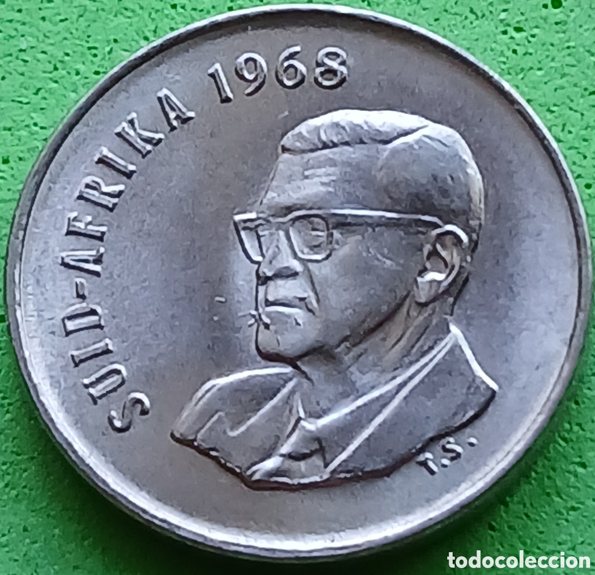 Monedas antiguas de &Aacute;frica: Suid &Aacute;frika 5 cents 1968 km#76.1 Charles Swart