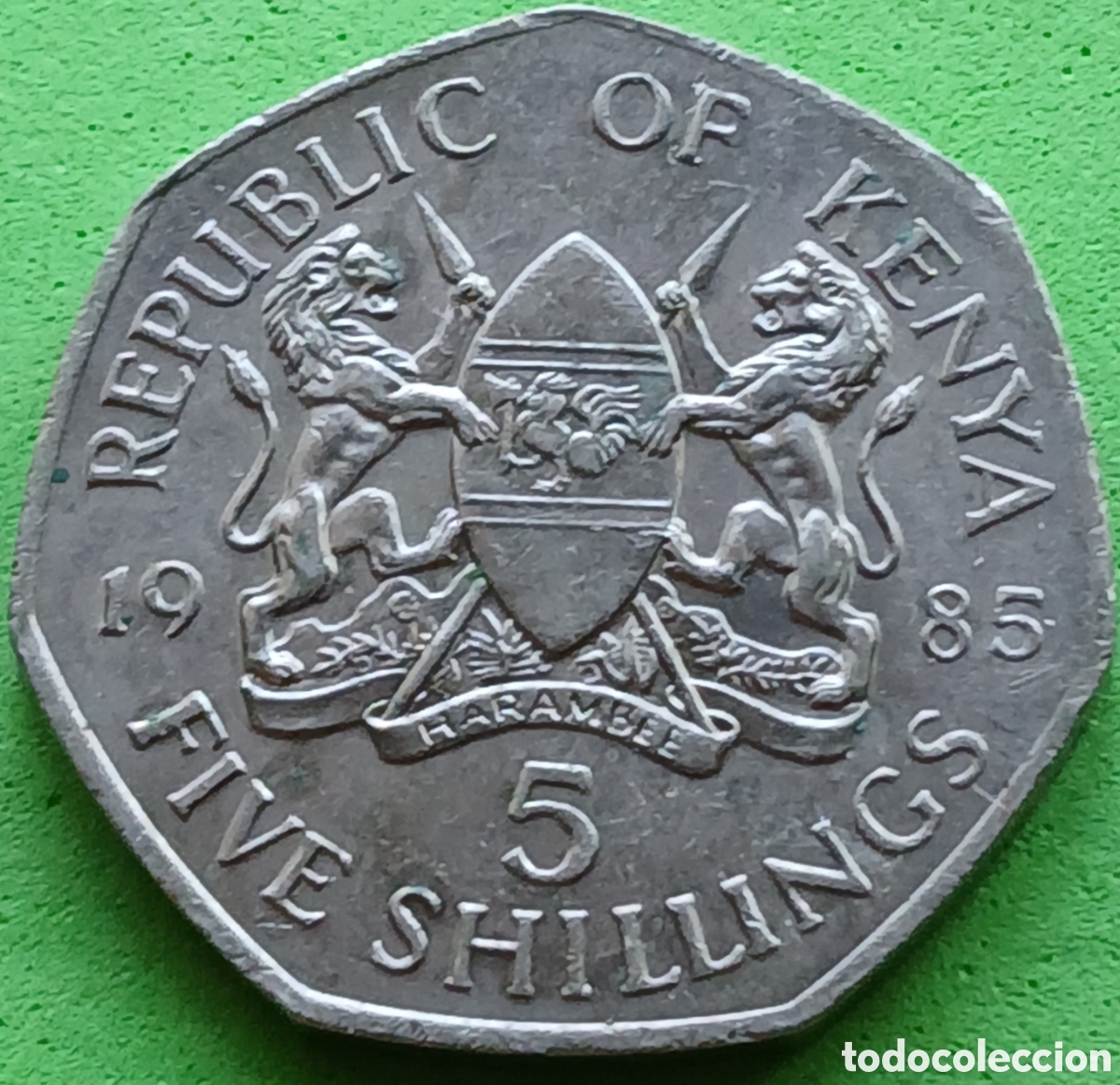 Monedas antiguas de &Aacute;frica: Kenya 5 shillings 1985 km#23