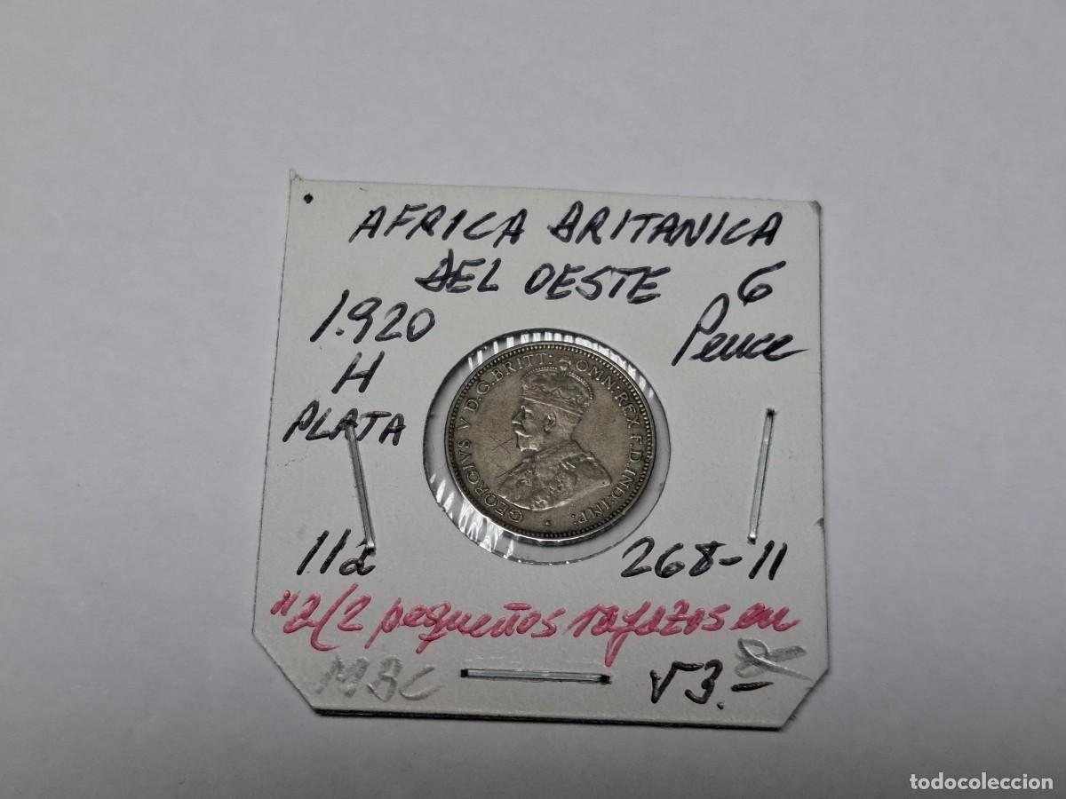 Monedas antiguas de &Aacute;frica: 6 PENCE de PLATA de 1920 H KM 11a AFRICA BRITANICA del OESTE en MBC
