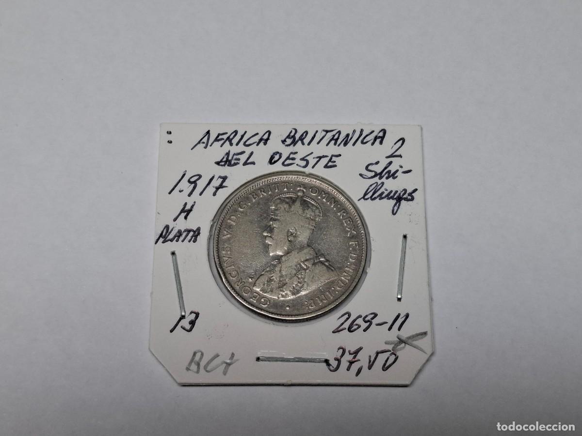 Monedas antiguas de &Aacute;frica: 2 SHILLINGS de PLATA de 1917 H KM 13 AFRICA BRITANICA DEL OESTE en BC+