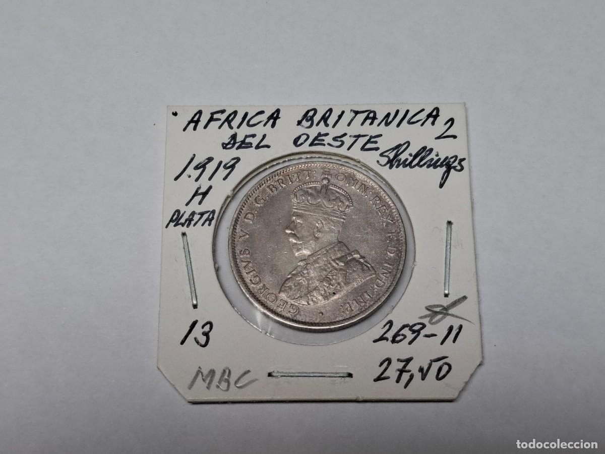 Monedas antiguas de &Aacute;frica: 2 SHILLINGS de PLATA de 1919 H KM 13 AFRICA BRITANICA DEL OESTE en MBC