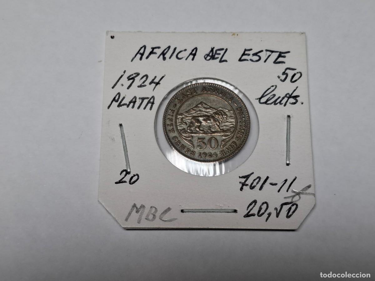 Monedas antiguas de &Aacute;frica: 50 CENTS. de PLATA de 1924 KM 20 AFRICA DEL ESTE en MBC