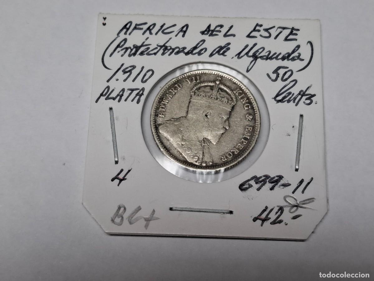Monedas antiguas de &Aacute;frica: 50 CENTS. de PLATA de 1910 KM 4 AFRICA DEL ESTE en BC+