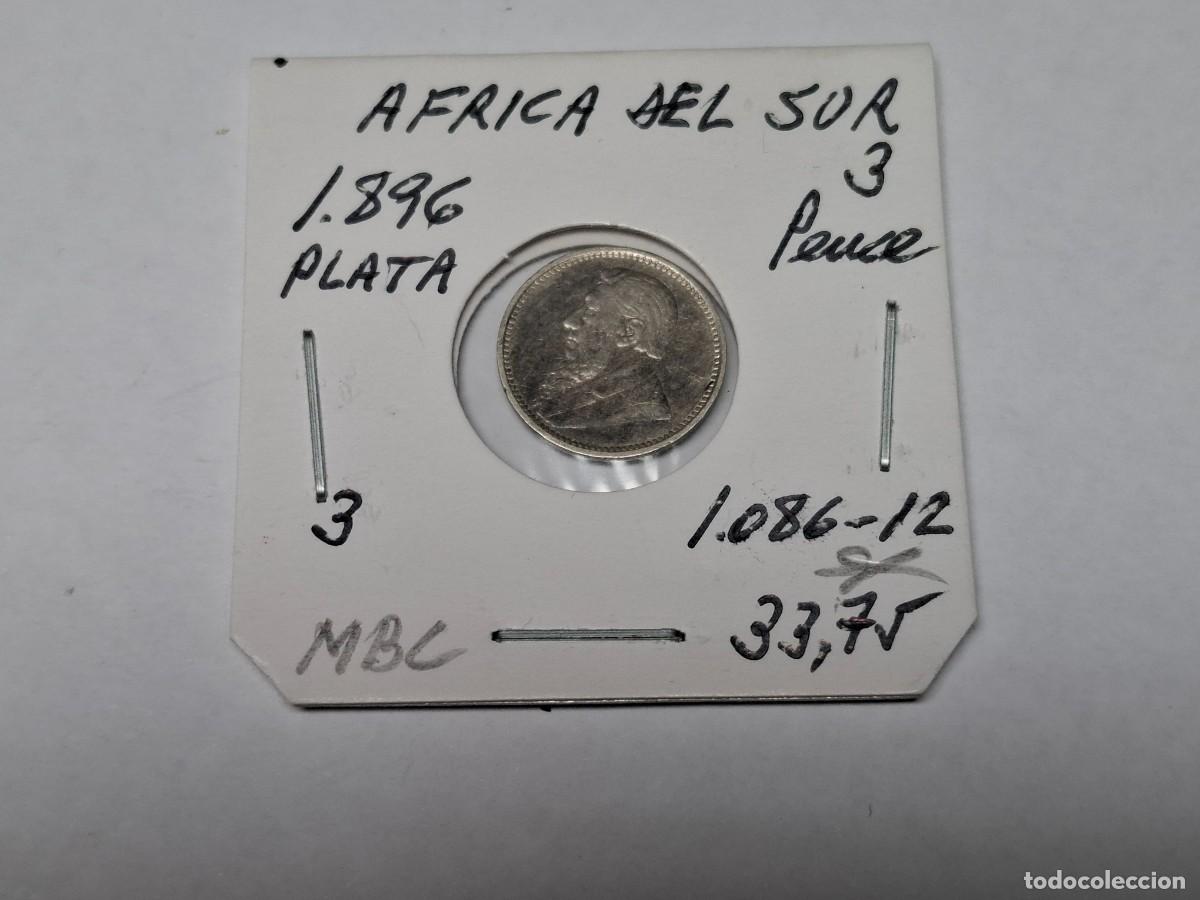Monedas antiguas de &Aacute;frica: 3 PENCE de PLATA de 1896 KM 3 AFRICA DEL SUR en MBC