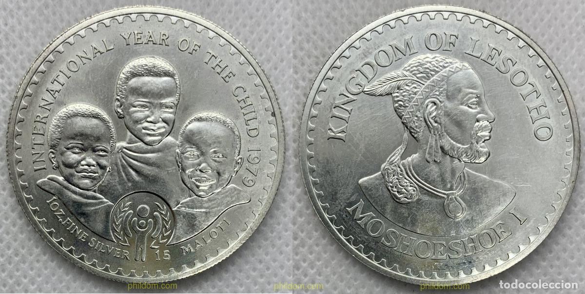 Monedas antiguas de &Aacute;frica: 2590 LESOTHO 1975 LESOTHO 15 MALOTI 1975
