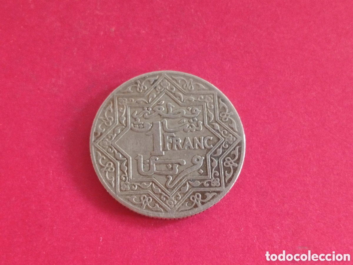 Monedas antiguas de &Aacute;frica: 1 franco de Marruecos 1921 aproximadamente