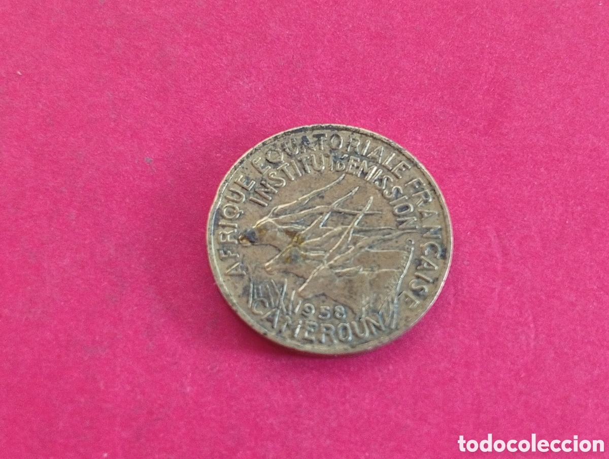 Monedas antiguas de &Aacute;frica: 5 francos de Camer&uacute;n 1958